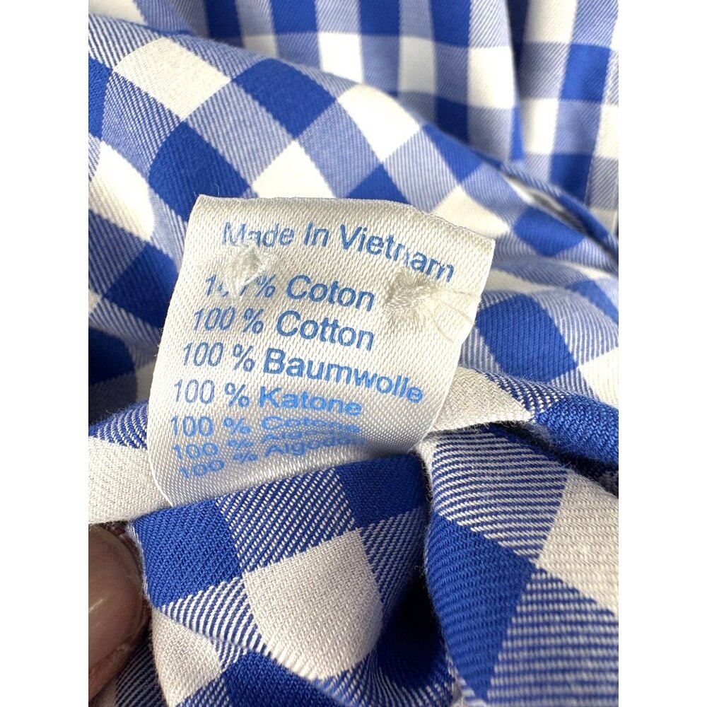 Twillory Men's Tailored Fit Blue & White Gingham Check Dress Shirt 17 32/33 - Picture 8 of 16